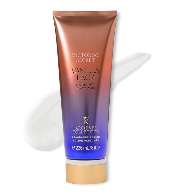 Victoria’s Secret Vanilla Lace Fragrance Lotion 236ml / 8 fl oz – Creamy Vanilla & Warm Musk Body Lotion for Women, Long-Lasting Hydration & Scent