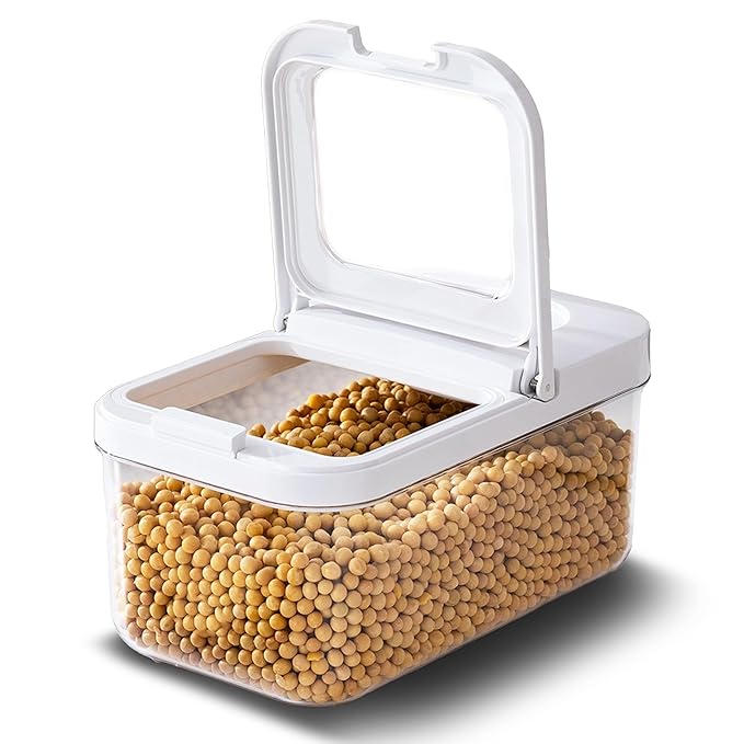 Homero Premium Airtight Grain Transparent Double-Seal Storage Container - 3.2L | Leak-Proof Seal & Clear Body for Rice, Pulses & Snacks (Pack of 1)