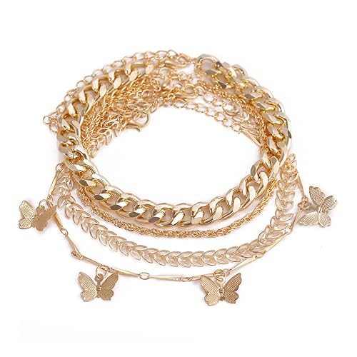 Shining Diva Fashion Latest Stylish Multilayer Gold Plated Bangle Bracelet for Women and Girls (rr14664b) Set of 4