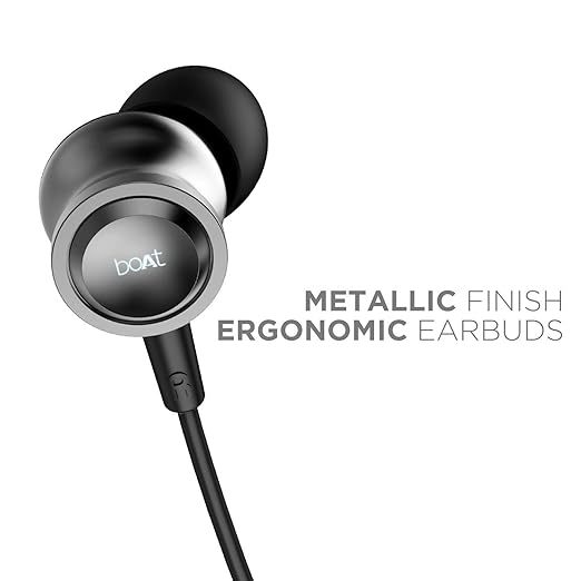 Boat Bassheads 152 in Ear Wired Earphones with Mic(Active Black)