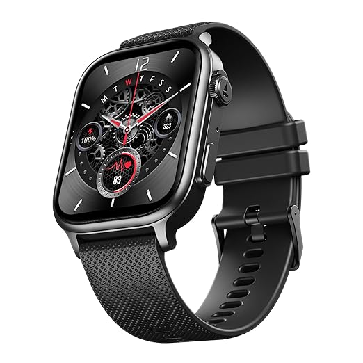 Boat New Launch Storm Infinity Max, 20 Days Maximum Battery, Biggest Battery Capacity Ever! 2.01" (5.1cm) Display, Functional Crown, AI Nudges, BT Calling, Smart Watch for Men & Women (Black)