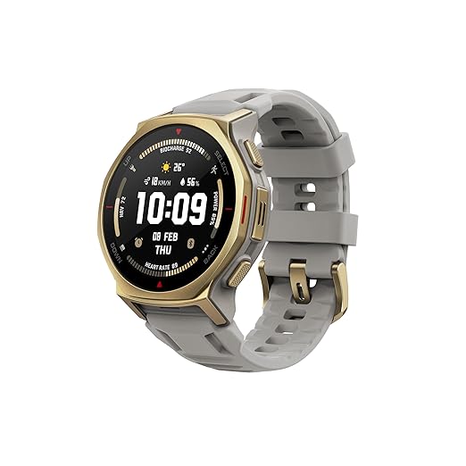 Amazfit T-Rex 3 Pro Outdoor Smart Watch 44mm Sapphire AMOLED Display with Flashlight, Ti Bezel, Dual Band GPS, Offline Maps, 17 Days Battery, 10 ATM, 180+ Sports Mode for Android & iPhone, Arctic Gold
