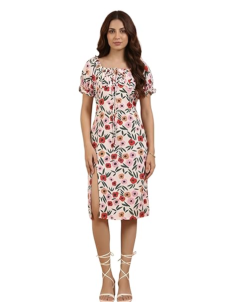 Leriya Fashion Dress for Women | Western One Piece Dress for Women Short & Long | Short Sleeve Casual Summer Dresses for Beach & Stylish Party Outifits Knee-Length