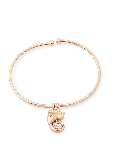 ZAVERI PEARLS Rose Gold Cubic Zirconia Lord Ganesha Charm Bracelet For Women-ZPFK12094