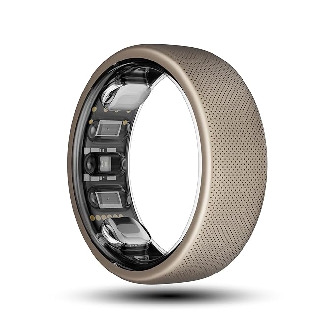 Amazfit Helio Smart Ring, Wearable Fitness Tracker, Sleep Heart Rate Health Monitor, No App Subscription, 4 Days Battery Life, Fast Wireless Charging, 10 ATM Water-Resistance (Size 8)