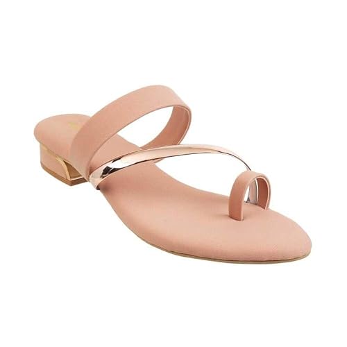 Mochi Womens Solid One Toe Casual Flat Sandals Slide