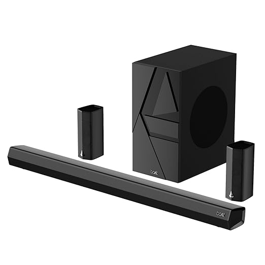 Boat Aavante Bar 3600/3500, 500W Signature Sound,5.1CH, Wall Mountable Design, Bass & Treble with Master Remote Control, Bluetooth Sound Bar, Home Theatre Soundbar Speaker (Premium Black)
