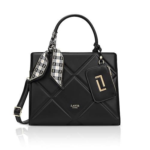 Lavie Luxe Women's Quare26 Extra Large Laptop Satchel Bag | Upto 14 Inch | Satchel Handbag for Work | Ladies Purse | Stylish Shoulder Bag | Gift for Women