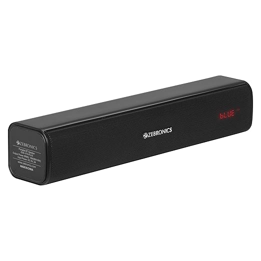 ZEBRONICS Zeb-Vita Plus Mini 16W Soundbar Supporting LED Display, USB, SD Card, AUX, FM, TWS & Call Function (Black)