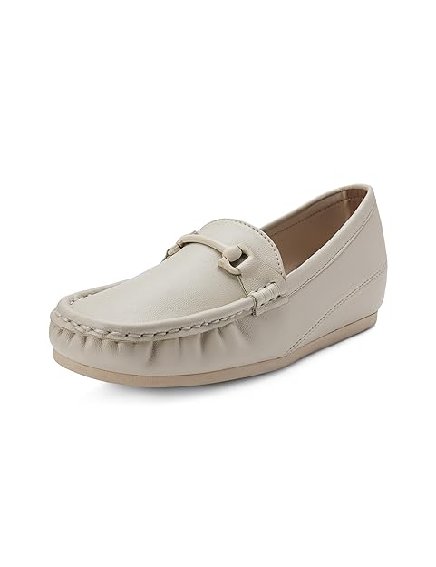Mochi Women Casual Faux Leather Loafer Slip-Ons with Wedge Heel Shoes