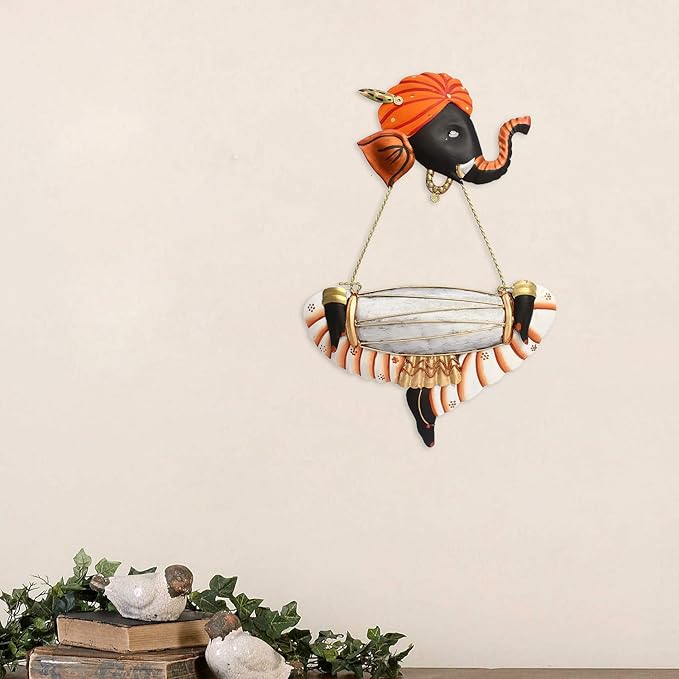 eCraftIndia Musician Ganesha Playing Dholak Wall Hanging