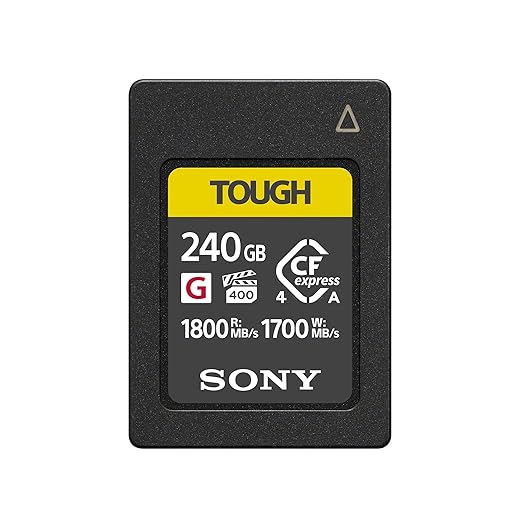Sony CEA-G240T Professional CFexpress 4 Standard Type A Card 240GB, Read Speed upto1800 MB/s, Write Speed 1700MB/s, VPG400, 4K Video Compatible with Sony Alpha and FX Cameras.