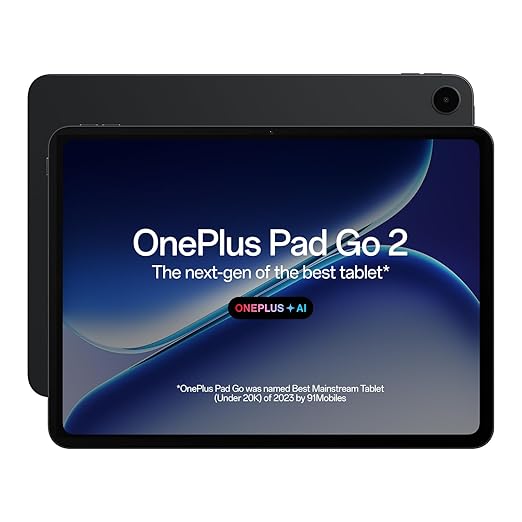 OnePlus Pad Go 2, 30.73 cm (12.1 inch) 2.8K Display, Dolby Vision™, 120Hz Refresh Rate, Quad Speakers, AI, 10050 mAh Battery, Wi-Fi Tablet, 8GB RAM 128 GB Storage, Shadow Black