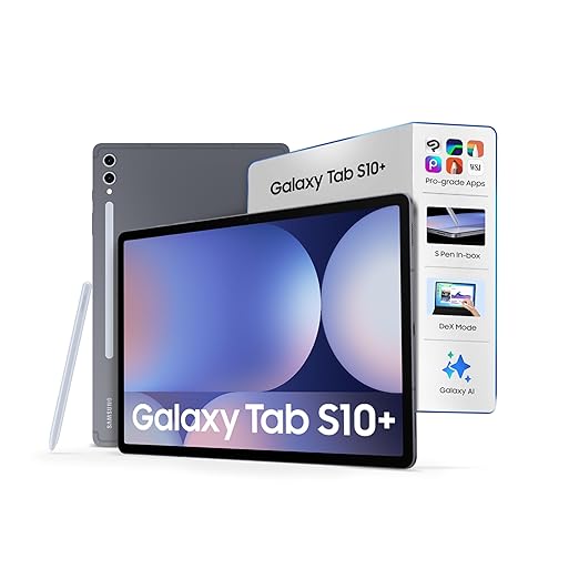 Samsung Galaxy Tab S10 Plus [Smartchoice], S Pen in-Box, 31.5 cm (12.4 inch) Dynamic AMOLED 2X Display, 12 GB RAM, 256 GB Storage, Wi-Fi Tablet, Moonstone Gray
