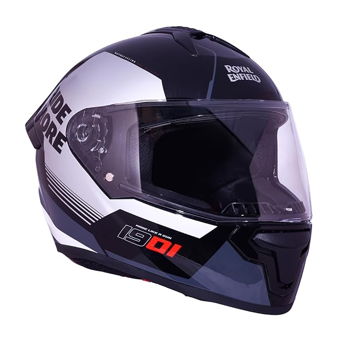 Royal Enfield Override FF RIDEMORE Full Face Helmet | Spoiler & Air-Vent System | High-Impact ABS Shell | Certification: ISI & DOT | UV Treated Visor | Micrometric Buckle Stellar Blue XL