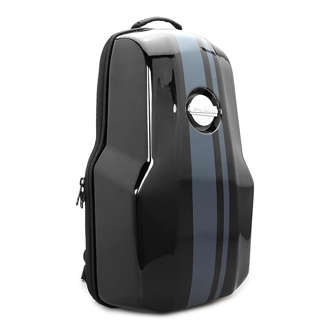 Royal Enfield Hard Case GT V2 Backpack | Durable Hard Shell Front – Moulded ABS construction | Secure Laptop Compartment | Sternum strap- slider trims & secure snap buckle|20 L capacityBLACK One Size