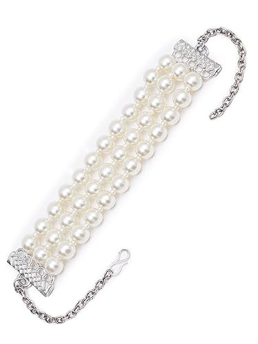 Karatcart Glossy Finish Tumble Stone Studded Beaded Bracelet for Women