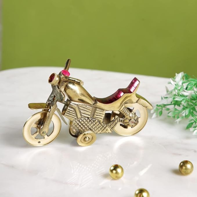Amazon Brand - Umi Brass Bullet Bike Motorcycle Showpiece Miniature for Tabletop (Standard, Golden)