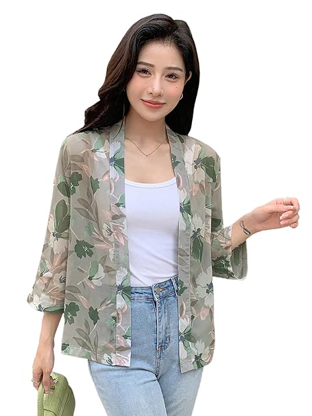 TOPLOT Women's Shrug | Stylish Layering Top | Floral Design Shrug | Easy Wear Structure | Trendy Look Styling | Versatile Casual & Everyday Fashion| Available in Pack of 2 (5148)