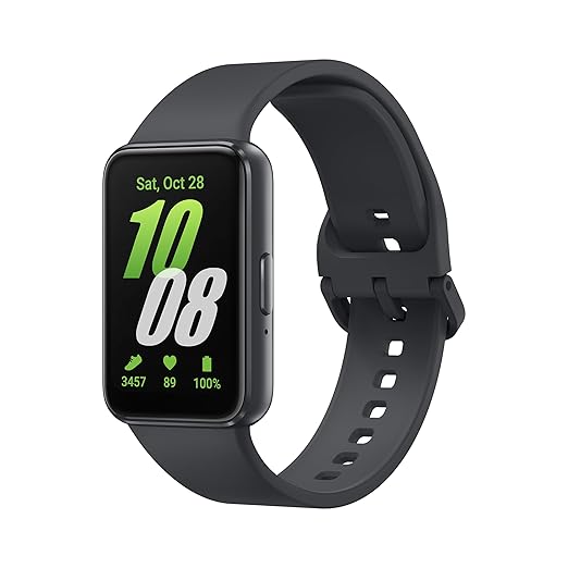 Samsung Galaxy Fit3 (Gray) | 4cm AMOLED Display | 13 Days Battery | 100+ Exercises | Media Control | Track Sleep | Track Your Workout