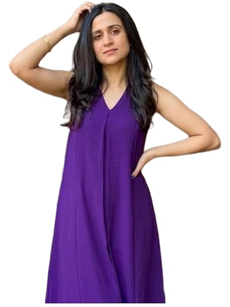 ANNI Designer Women's Rayon Viscose Flared Solid Kurta with Pant | Sleeveless V-Neck Stylish Kurta Set for Women | Soft Breathable Fabric | Ethnic Wear for Office, Party & Daily Use