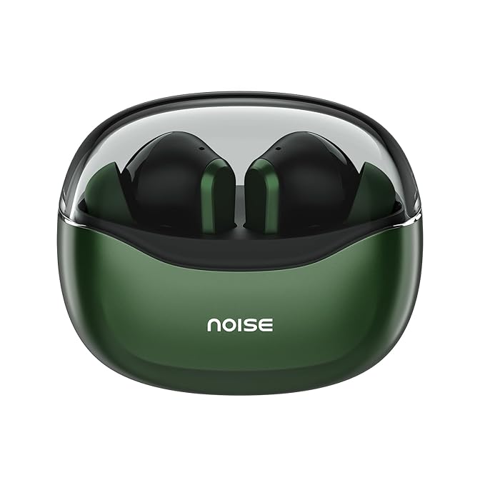 Noise Buds VS601 Wireless Earbuds, Bluetooth Earbuds with 50H Playtime, Quad Mic ENC for Clear Calls, 10mm Drivers, Dual Device Pairing, Transparent Case Design, Deep Bass, BT v5.3 (Emerald Green)