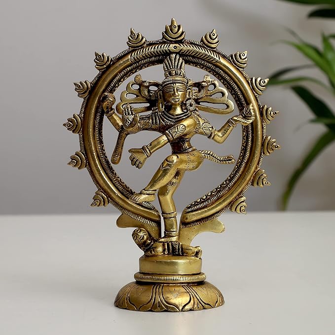 Natraj Natrajan (7 inches and 650g) Brass Hindu God Statue Bhagwan Idol for Home Decor Diwali Festival Murti Temple Puja Pooja Shop Return Gift