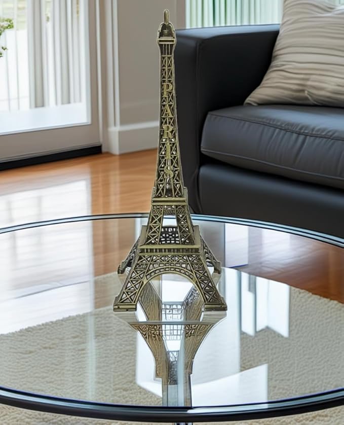 World Famous Building Small Metal Eiffel Tower Antique Vintage Statue for Wedding, Room, Office, Decorative Showpeice for Home, Desk Decor,Christmas Table Stand & Gifting (17 cm)