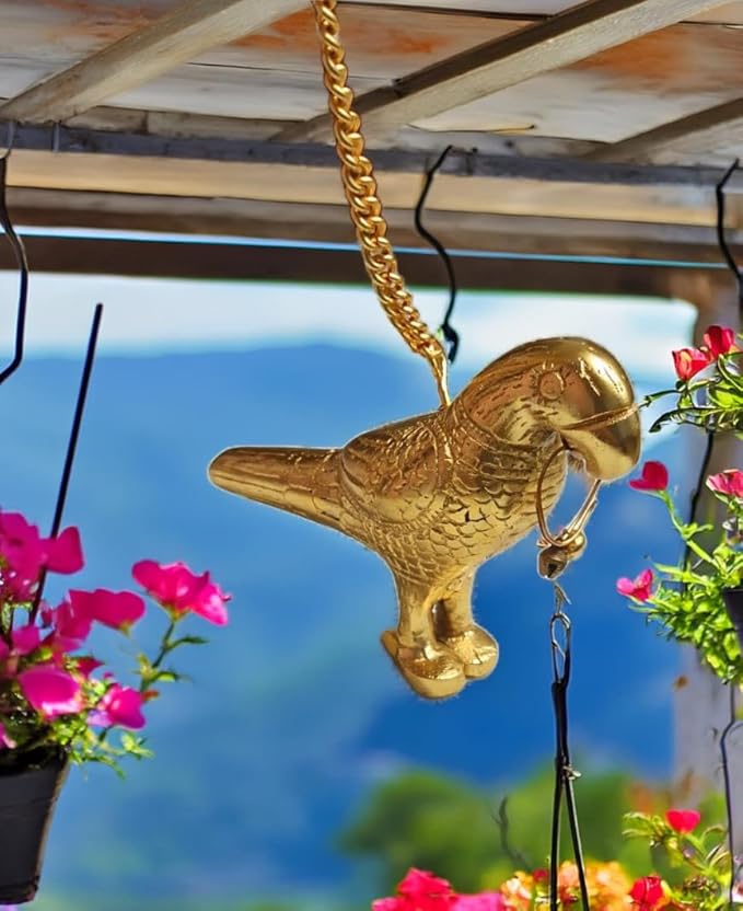 Metal Parrot Statue for Door Hanging | Decor Your Home,Office,Garden Hanging | Golden Parrot Looks Very Beautiful for Gift Idol | Animal Showpiece Decorative Figurines (Pack of 1)