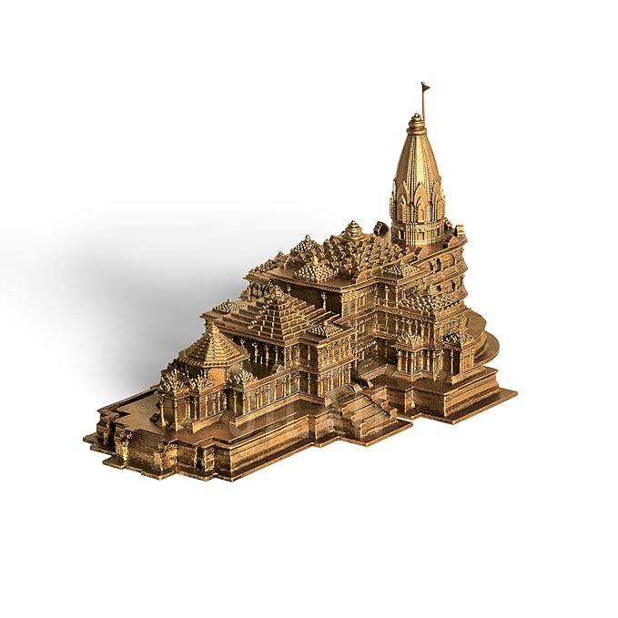 SILAII Ayodhya Ram Mandir Replica Sculpture - 1 Feet, Antique Bronze - Ideal for Home Decor
