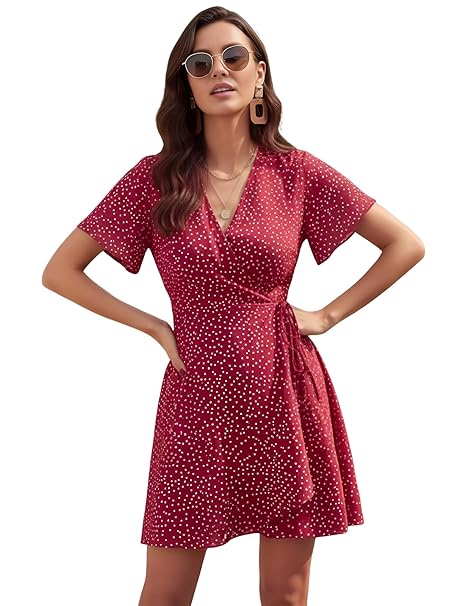 Leriya Fashion Dress for Women | Western Mini One Piece Dress for Women Short with Button Up | A-Line Casual Summer Dresses for Beach & Stylish Party Outifits