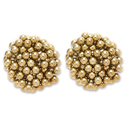 Karatcart Golden Balls Contemporary Stud Earrings