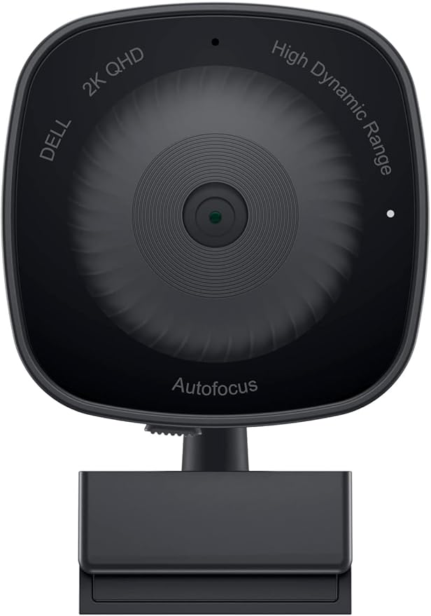 Dell WB3023 2K QHD Webcam, 4X Digital Zoom, 1920 x 1080 Video Resolution, Noise-Cancelling Technology, 2D/3D Noise Reduction Technology, Built-in Microphone, USB, Microsoft Teams/Zoom Certified