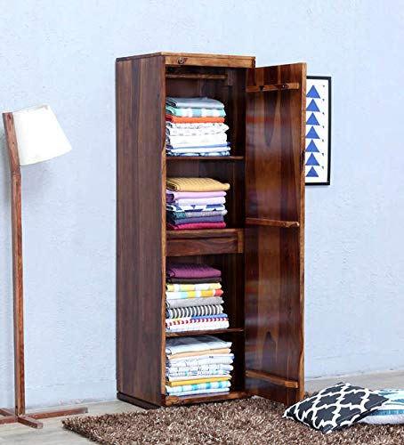 Sheesham Wood Wadrobe - Already Assembled - Door Wardrobe Furniture for Clothes, Cupboard Wooden Almirah for Bedroom, Multi Utility Wardrobe - Provincial Teak Finish