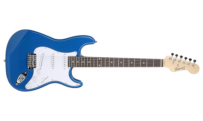 Juarez JRZ-ST38-BL Electric Guitar Kit, Right Handed BLUE with Case/Bag and Picks