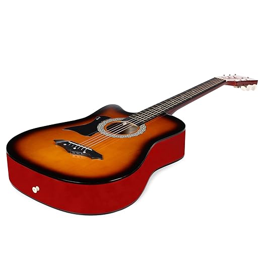 Juarez Wood Acoustic Guitar, [LEFT HANDED] 96.52 cm (38 Inch) Cutaway, 38CL/3TS with Bag, Strings, Pick and Strap, 3TS Sunburst