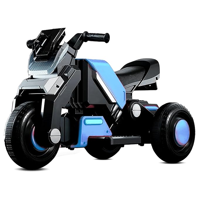 Kidsmate Hyrider 6V Electric Kids Bike with Rechargeable 6.5 Ah Battery Inbuilt Imported Motor Drive | Music Player, Front LED Light & Foot Accelerator Pedal Bike for Ages 1-4 Years