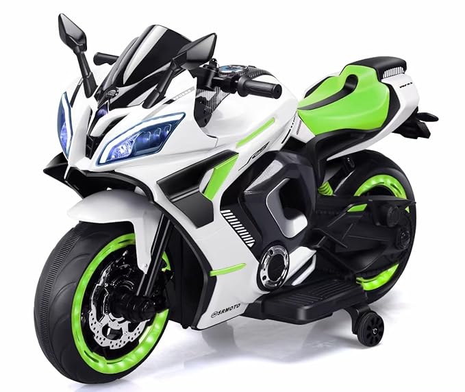 BabyGo Kids Electric Ride-On Motorcycle Big Bikes | 12V Battery Operated Bike with, LED Lights & Music | Rechargeable Bike for Boys & Girls Ages 1–8 Years | 35kg Capacity | Large R9 Bike for Kids