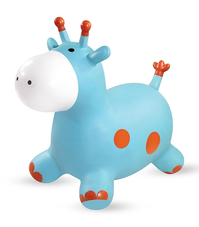 Amazon Brand - Jam & Honey Giraffe Hopper Toy for Kids 3+ Years, BIS Certified Safe for Kids, Inflatable Jumping Bouncing Ride-On Toy, Indoor Outdoor Activity Toy for Balance & Exercise, Multicolour