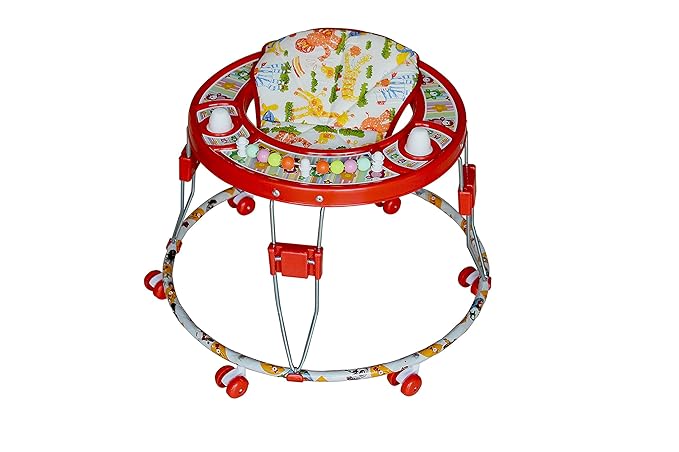 Toyzone Musical Round Small Walker-11873 | First Step Baby Walker | Lightweight and Transportable |Comfortable Seat | Rotatable Wheel |Infant & Baby Activity Walker