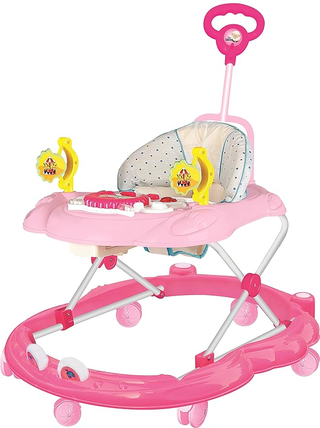 Toyzone My Little Sheep Baby Walker-11774 | First Step Baby Walker with handle | Lightweight and Transportable |Comfortable Seat | Rotatable Wheel |Infant & Baby Activity Walker