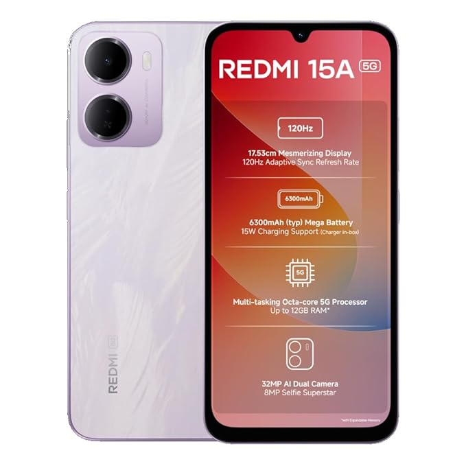 REDMI 15A 5G Amaze Purple 6GB RAM 128GB ROM