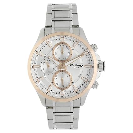 Titan Octane White Dial Quartz Multifunction Stainless Steel Strap watch for Men-NS90104KM03/NT90104KM03