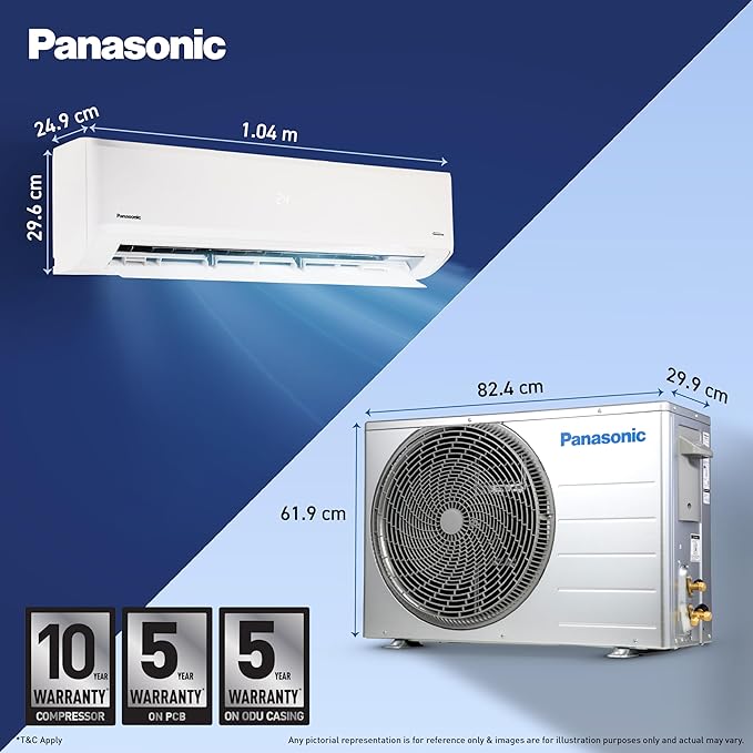 Panasonic 2.0 Ton 4 Star New Star rated Premium WiFi Inverter Smart Split AC (DustBuster Tech,Matter Enabled,AI,Higher Airflow, Copper Cond., 8in1 Convertible,4-Way,PM0.1 Filter,CS/CU-NU24BKY4W,White)