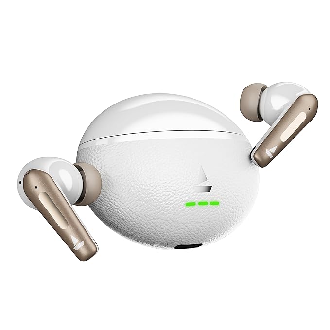 boAt Airdopes Prime 512 (2026 Launch) Volume Swipe Control, 4Mics AI-ENx, 50H Battery, Multi Connect, App Support, BT v6.1, Bluetooth Earbuds, TWS Ear Buds Wireless Earphones with mic(Moonstone White)