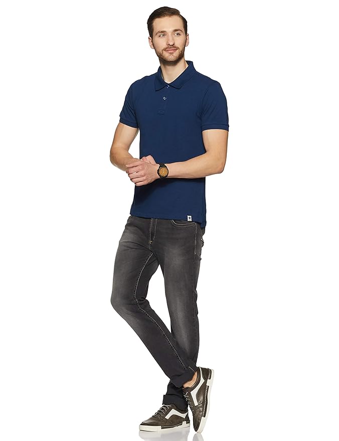 Amazon Brand - Symbol Men Cotton Rich Polo T Shirt | Collar Tshirts | Half Sleeves | Plain (Combo Pack of 2) - Regular Fit