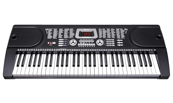 JUAREZ Octavé JRK661 61-Key Electronic Keyboard Piano with LED Display | Adapter | Key Note Stickers | Mic |Music Sheet Stand | 255 Rhythms | 255 Timbres | 24 Demos | 8 Percussions