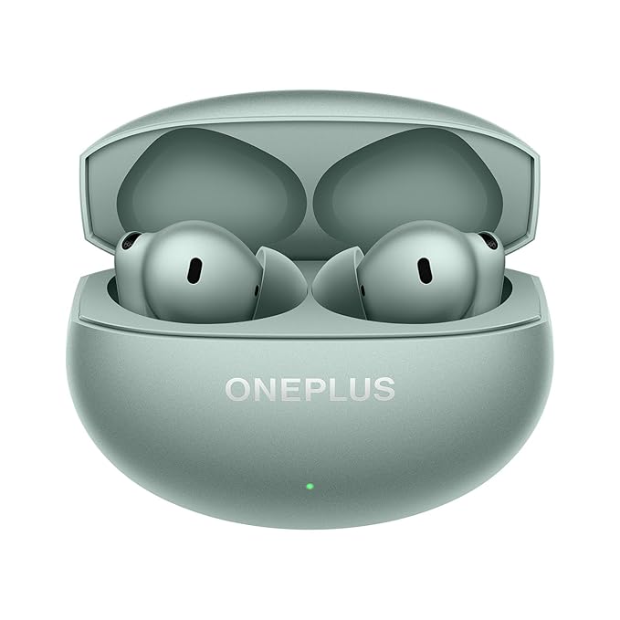 OnePlus Buds 4 TWS Earbuds with Upto 55dB Real-time ANC, Adaptive Mode, Dual Drivers with DACs, 3D Audio, Upto 45hrs Music Playback, ,Dual-Device connectivity, 47ms Low Latency, Zen Green