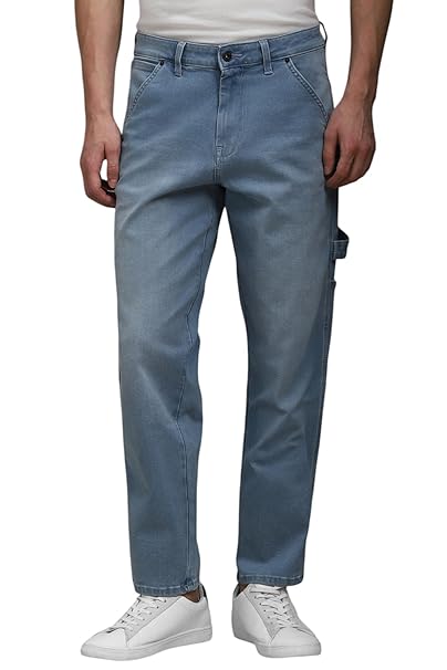 Louis Philippe Men's Loose Mid Rise Jeans