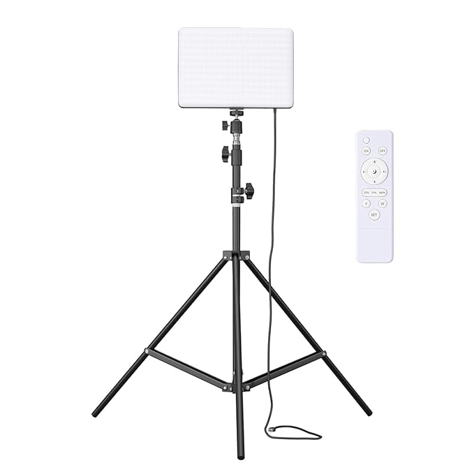 Amazon Basics Studio Light with Stand | Studio Photography and Video Recording | 3000K - 6500K | Remote Control | 7ft Tripod Stand